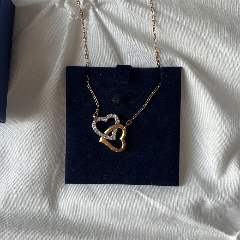 Swarovski Gold and Silver Heart Necklace - Picture 1 of 3